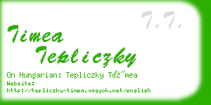 timea tepliczky business card